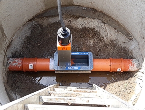 Palmer Bowlus ZPB100 flume in a well